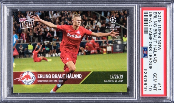 2019-20 Topps Now UEFA Champions League #11 Erling Braut Haaland Rookie Card - PSA GEM MT 10